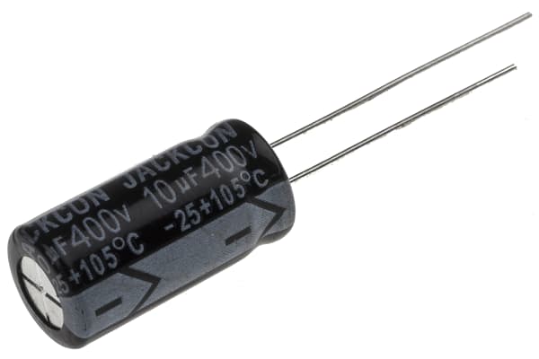 Product image for Radial alum cap, 10uF, 400V, 10x20