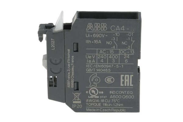 Product image for AUXILIARY CONTACT BLOCK, 1 POLE