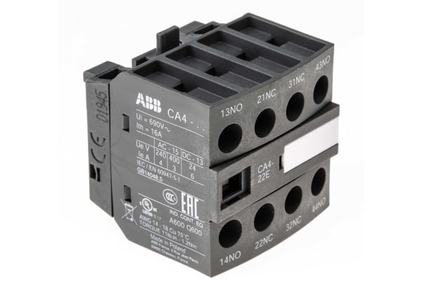 Product image for Auxiliary Contact Block, 4 Pole