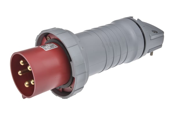 Product image for ABB, Tough & Safe IP67 Red Cable Mount 3P+N+E Industrial Power Plug, Rated At 125.0A, 415.0 V