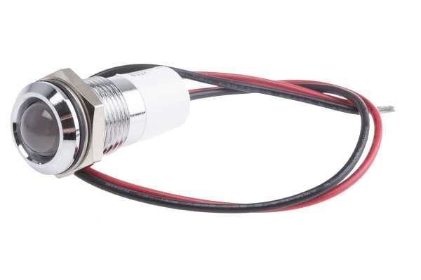 Product image for 14mm prominent chrome LED wires,wht 220V