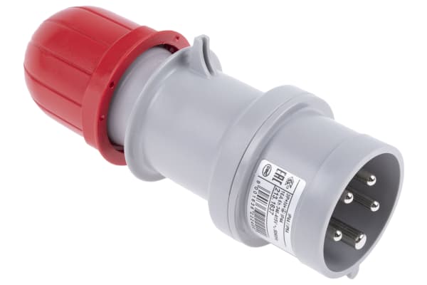 Product image for Glanded plug 3P+N+E 16A 400V IP44