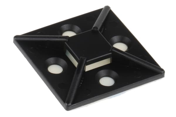 Product image for Black s/adhesive c/tie base, 38x38mm