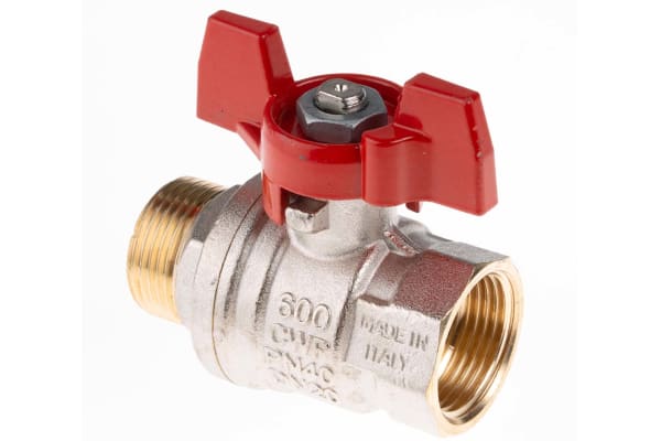 Product image for T handle ball valve 3/4in M-F