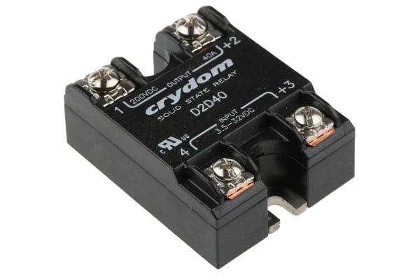 Product image for Sensata / Crydom 40 A SPST Solid State Relay, DC, Surface Mount, MOSFET, 200 V dc Maximum Load