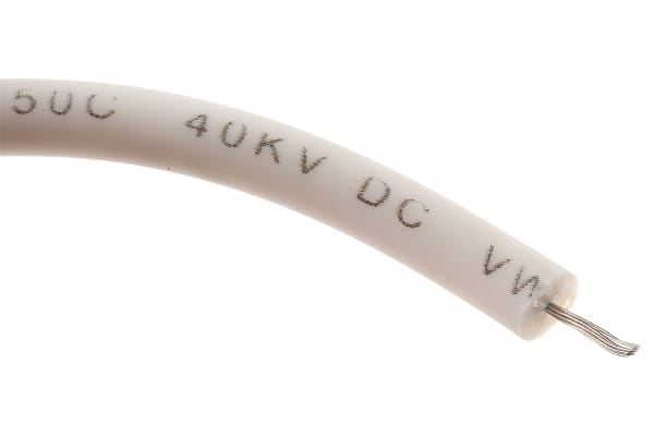 Product image for 40kV Silicone Wire UL3239 White AWG22