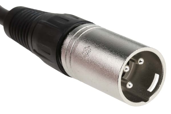 Product image for Black XLR socket to XLR plug cable 3m