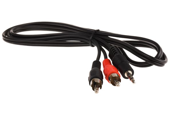 Product image for 3.5mm jack to 2 phono plug cable 1m