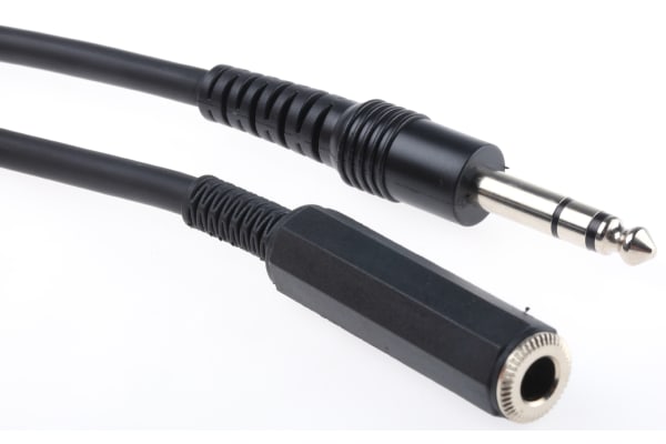 Product image for 6.35mm jack plug to socket cable 3m