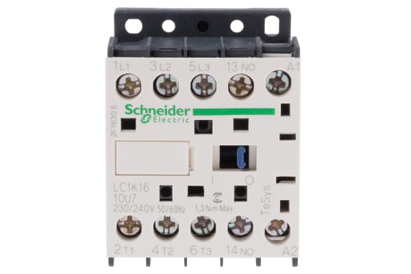 Product image for 3 POLE CONTACTOR,7.5KW,16A,240VAC,1NO