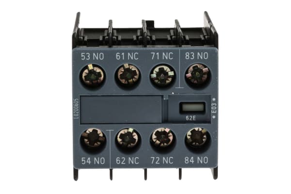 Product image for Siemens Sirius Innovation Auxiliary Contact - 2NO/2NC, 4 Contact, Snap-On, 10 A