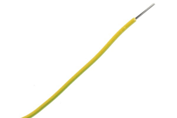 Product image for Yellow/green PVC Wire 7/0.2mm 100m