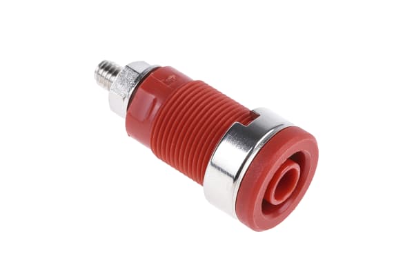 Product image for RED 4MM SAFETY SOCKET WITH THREAD