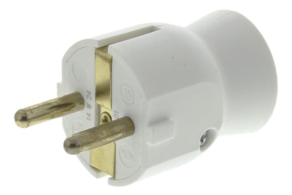 Product image for SCHUKO PLUG 2P+E PVC WHITE