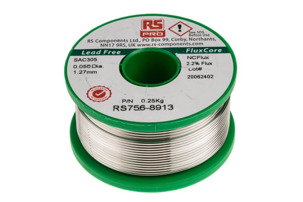 Product image for Lead free 3% Ag solder, 1.2mm, 250g