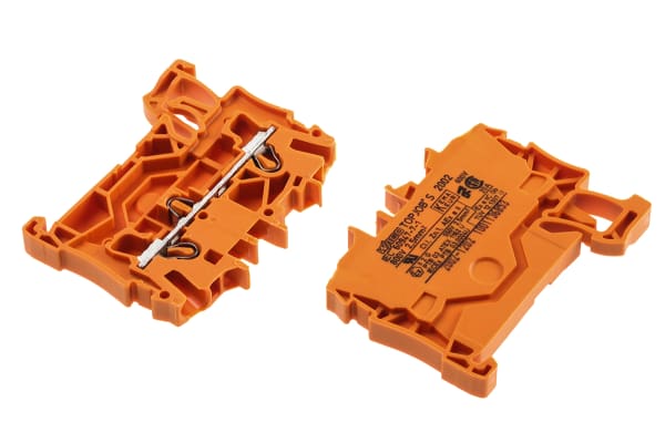 Product image for DIN rail terminal 2x2.5mm2 orange