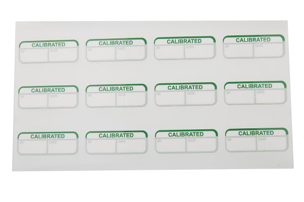 Product image for Green writeon label 'CALIBRATED',40x15mm