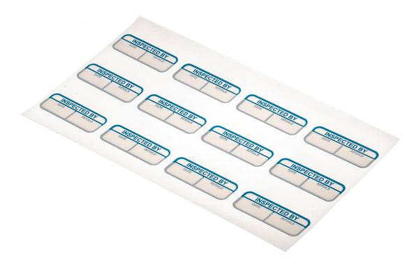 Product image for Blu writeon label 'INSPECTED BY',40x15mm