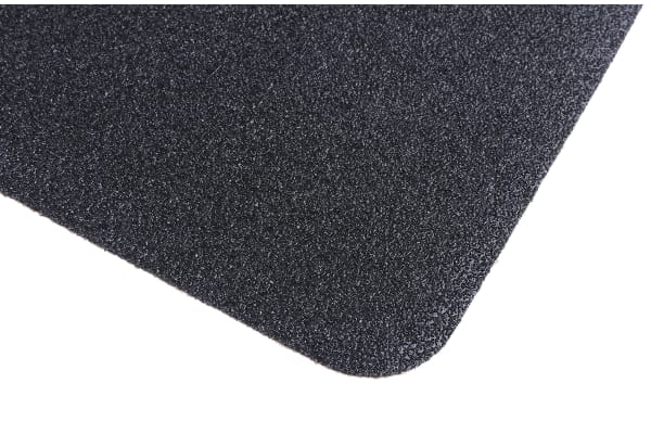 Product image for RS PRO Black Anti-Slip Flooring Polymer Cleats With Solid Surface Finish 610mm (Length) 152mm (Width) 0.05mm (Thickness)