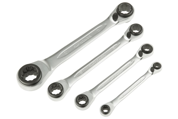 Product image for 4 PCE REVERSIBLE RATCHET SPANNER SET