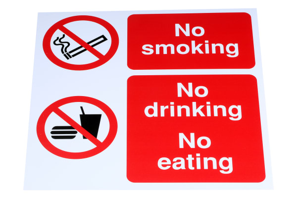 Product image for PP sign'No smoking..No eating',300x300mm