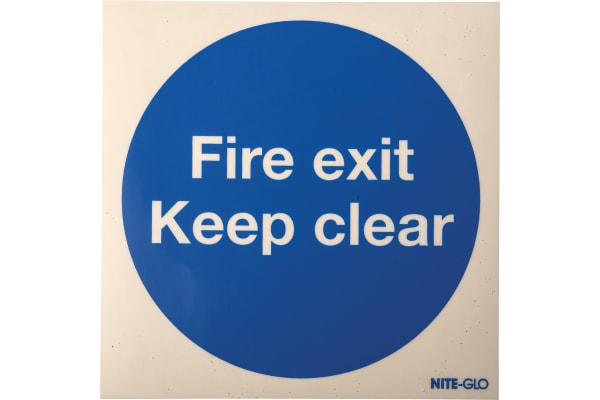 Product image for RS PRO Vinyl Fire Safety Sign, Fire Safety Sign With English Text Self-Adhesive, 150 x 150mm