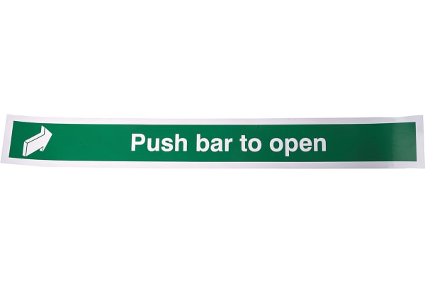 Product image for SAV sign 'Push bar to open',75x600mm