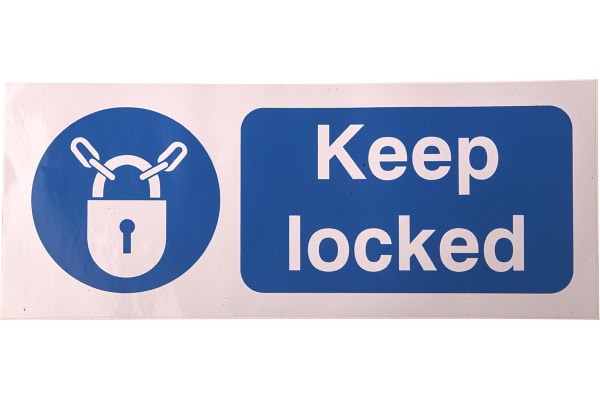 Product image for SAV SIGN 'KEEP LOCKED', 100 X 250MM