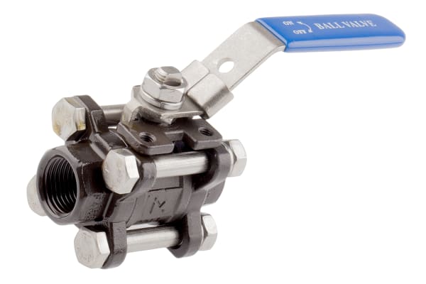 Product image for 3pc Full Bore Ball Valve,1/2in. BSPP F-F