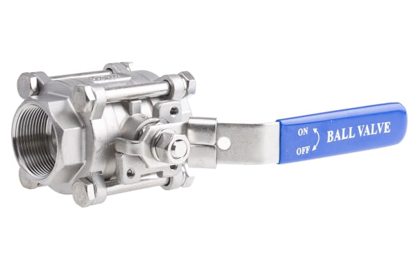 Product image for 3pc Full Bore Ball Valve,1 1/2in S/steel