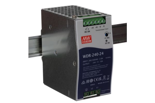 Product image for RS PSU,DIN Rail,24Vdc,wide input,240W