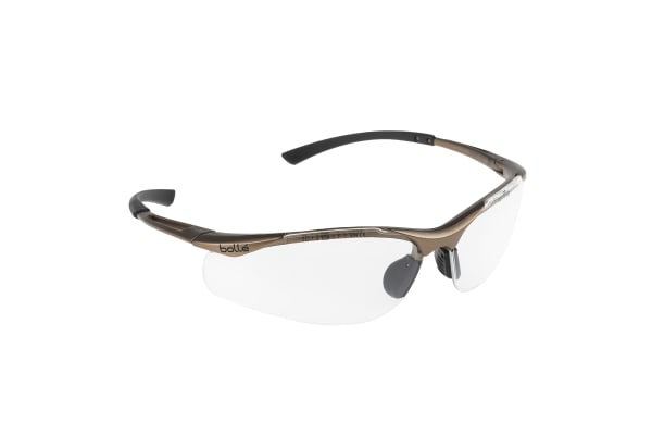 Product image for Bolle Contour Anti-Mist UV Safety Glasses, Clear Polycarbonate Lens, Scratch Resistant, Vented