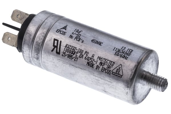 Product image for B32332 MOTOR RUN CAPACITOR 10UF 450V