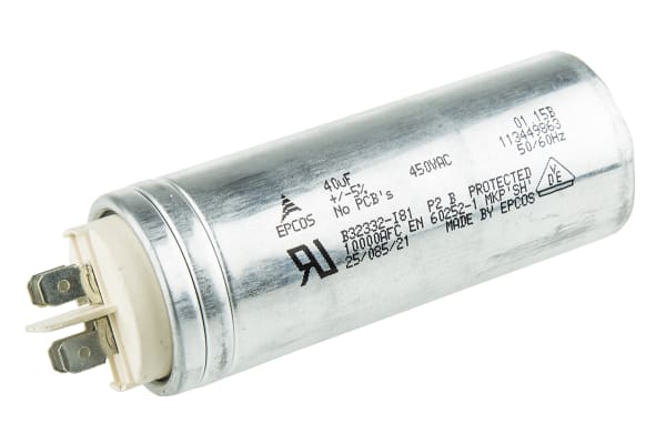 Product image for B32332 MOTOR RUN CAPACITOR 40UF 450V