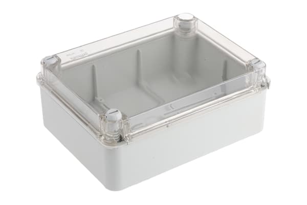 Product image for IP55 ABS BOX WITH CLEAR LID, 200X155X80