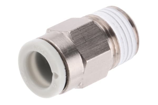 Product image for Male Connector 6mm to 1/8 Ni Plated