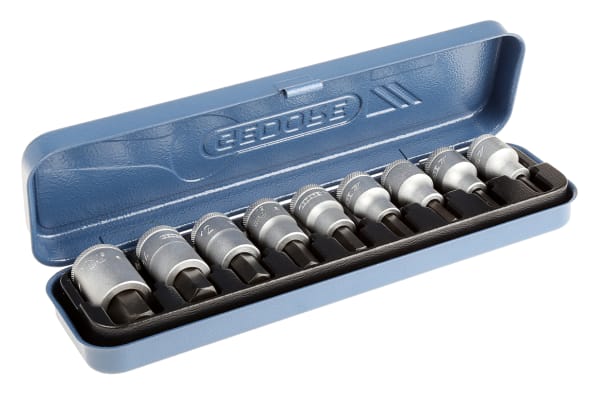 Product image for 9 Piece Hex Bit Set 1/2in 5-17 mm