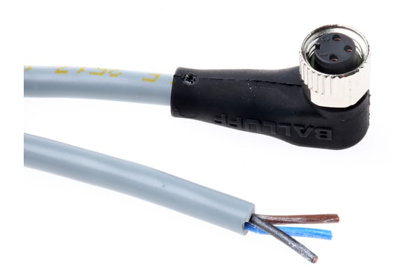 Product image for CONNECTION LEAD, ANGLED, M8, PVC 5M IP67