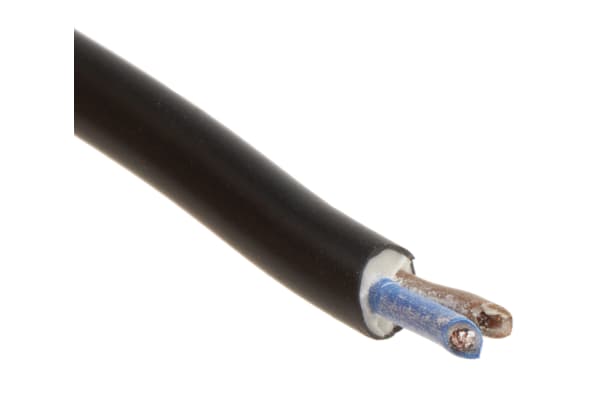 Product image for H03VV-F 2182Y 2 Core 0.5mm Black Cable