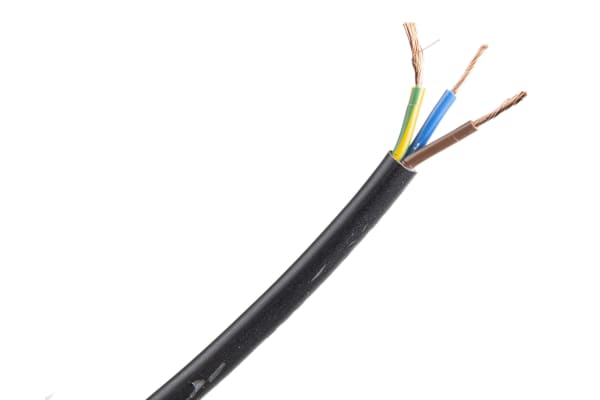 Product image for H05VV-F 3183Y 3 Core 0.75mm Black Cable