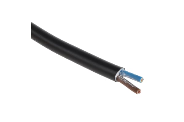 Product image for H05VV-F 3182Y 2 Core 1.5mm Black Cable