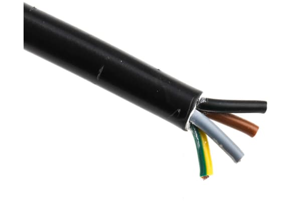 Product image for H05VV-F 3184Y 4 Core 1.5mm Black Cable