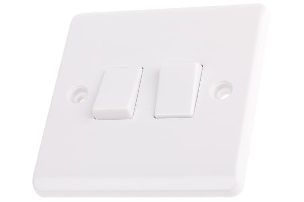 Product image for LIGHT PLATE SWITCH 2 GANG 2 WAY WHITE