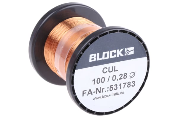 CUL100/0.10 Block  Block Single Core 0.1mm diameter Copper Wire