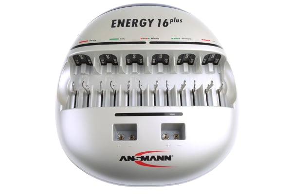 Product image for Ansmann Energy 16 Plus NiCd, NiMH 9V, AA, AAA, C, D Battery Charger with EURO, UKplug