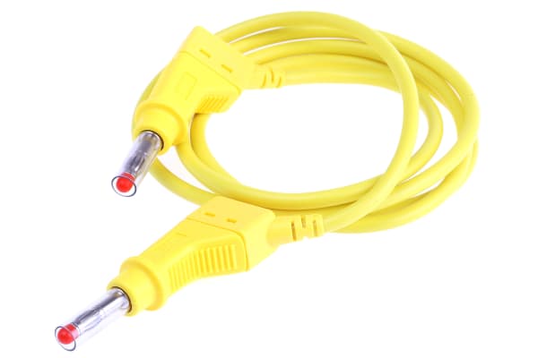 Product image for 4mm test lead, yellow,1m