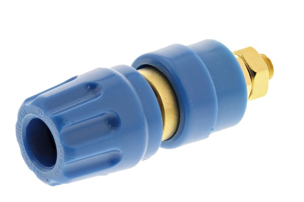 Product image for 4mm panel socket,blue,35A,60VDC,CAT I