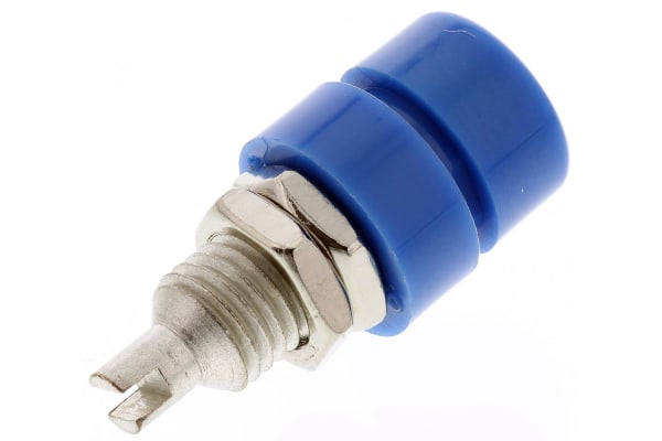 Product image for 4mm panel socket,blue,32A,60VDC,CAT I