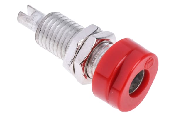 Product image for 4mm panel socket,red,16A,60VDC,CAT I