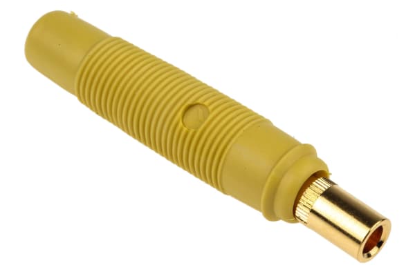 Product image for 4MM CABLE SOCKET,YELLOW,16A,60VDC,CAT I